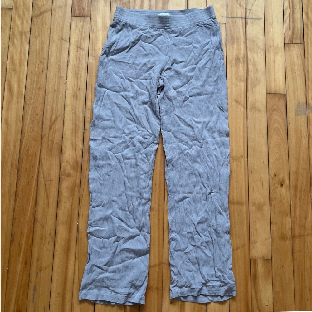 BABATON Women's Gray Wide Leg Pants Elastic Waist XS